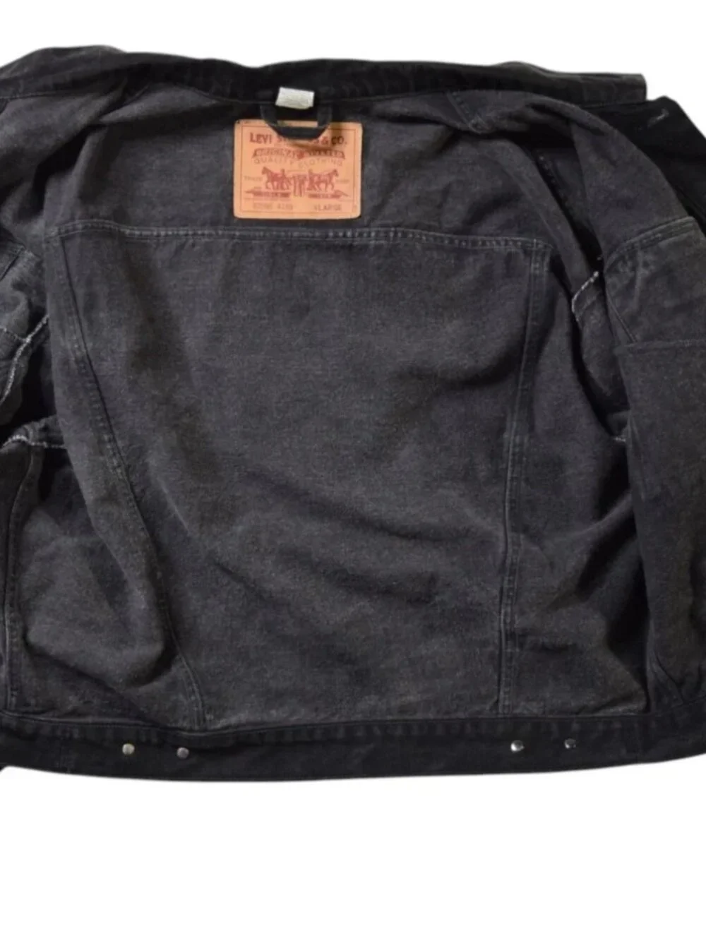 Vintage Levi’s 70598 4159‎ Black Denim Trucker Jacket XL 
